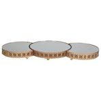 setabianca Seta Jardinyer Set 3Lü Yuvarlak Gold Ekose Byk 80 * 35 * 5 Cm