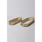 setabianca Seta Marble Oval Tepsi Aynalı Gold 65Cm Büyük