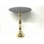 Setabianca Seta Mını Sunum Sehpası Büyük Gold 35X54 cm - Siyah Cam Gold Ayak