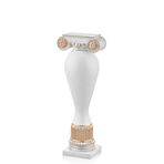 setabianca Seta Sütun Dekorlu Vazo Whıte Gold 16 * 16 * 59 Cm