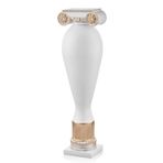setabianca Seta Sütun Dekorlu Vazo Whıte Gold 20 * 20 * 70 Cm