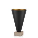 Setabianca Seta Textured Dark Konik Kaideli Traverten Saksı Krem Gold Orta 48 Cm