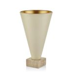 setabianca Seta Textured Dark Konik Kaideli Traverten Saksı Siyah Krem Orta 48 Cm
