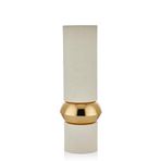 setabianca Seta Textured Dark Vazo Silindir Cream Gold 15 * 15 * 45 Cm