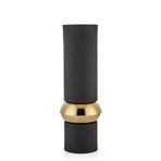 setabianca Seta Textured Dark Vazo Silindir Dark Gold 15 * 15 * 45 Cm