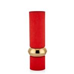 setabianca Seta Textured Dark Vazo Silindir Kırmızı Gold 15 * 15 * 45 Cm