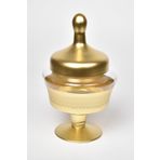 setabianca Seta Vetro Kesme Cam Şekerlik Gold 17 * 17 * 29Cm