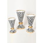 setabianca Seta Zebra Seramik 3Lü Konik Vazo 25-30-35Cm