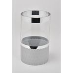 SETABIANCA STCV-157 Vetro Kesme Cam Uzun Vazo Silver, 12x12x20cm
