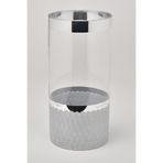 SETABIANCA STCV-158 Vetro Kesme Cam Uzun Vazo Silver, 12x12x25cm
