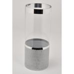 SETABIANCA STCV-159 Vetro Kesme Cam Uzun Vazo Silver, 12x12x30cm