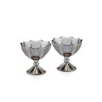 SETABIANCA STCV-355 Crystal Gri Mini Ayaklı Köşeli 2'li Kase