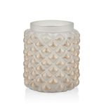 SETABIANCA STCV-410 Vetro Gold Eskitmeli Beyaz Vazo Büyük, 15x19cm