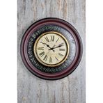 SETABIANCA Time Duvar Saati Zeytin Dali Desenli Bordo 45 cm