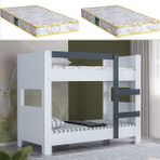 Setay Açelya Ayrılabilir Ranza - Antrasit + 2 Adet Comfort Yatak - 90 x 190 cm