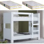Setay Açelya Ayrılabilir Ranza - Beyaz + 2 Adet Comfort Yatak - 90 x 190 cm