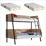 Setay Alba Geniş Ranza, Beyaz + 2 Adet Comfort Yatak - 120 x 200 cm