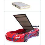 Setay Arabalı Yatak Mercedes Full Ledli Rüzgarlıklı Bazalı Kırmızı 90 x 190 cm Konforlu Tasarım