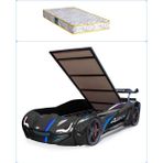 Setay Arabalı Yatak, Mercedes Rüzgarlıklı Bazalı Arabalı Yatak - Siyah + 1 Adet Comfort Yatak