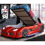 Setay Audi Kapıları Açılabilen Full Ledli Koltuklu Bazalı Arabalı Yatak,kırmızı - 90 x 190 cm