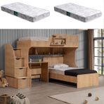 Setay Aura Ranza Karyola Masa + 2 Comfort Yatak, Aura Genç/çocuk Odası Takımı - 90 x 200 cm - Açık Ceviz