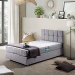 Setay Berlin Açık Gri 100x200 cm İkili Set Tek Kişilik Baza Başlık Seti