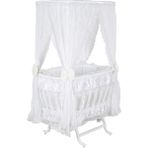 Setay Beşik, Hacegan Mdf Sallanan Beşik + Uyku Seti + Cibinlik - Beyaz - 60 x 90 cm