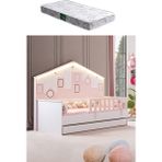 Setay City Yavrulu Montessori Yatak Panolu Korkuluklu + 1 Adet Comfort Yatak - Pembe - 90 x 190 cm
