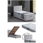 Setay Defne Tek Kişilik Baza Başlık Comfort Yatak Seti, Açık Gri