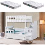 Setay Diva Mdf Profil Ayrılabilir Yavrulu Ranza + 2 Adet Comfort Yatak - Beyaz - 100 x 200 cm