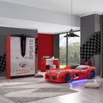 Setay Dolap Masa Kırmızı Mobilya Sports Çocuk Odası Audi Arabalı Yatak