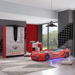 Setay Dolap Masa Kırmızı Mobilya Sports Çocuk Odası Mercedes Arabalı Yatak