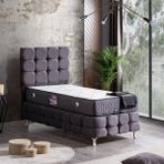 Setay Duke Antrasit 100x200 cm Lüx İkili Set Tek Kişilik Baza Başlık