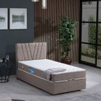 Setay Fersa İkili Set Tek Kişilik Baza Başlık - Açık Kahverengi - 90 x 200 cm
