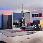Setay Gamer Ledli Genç Odası Takımı Antrasit MDF Malzemeden Oluşan 5 Parça Klasik Tasarım