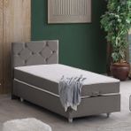 Setay Glamis 100x200 CM Gri Tek Kişilik Baza Başlık Letto Yatak Seti