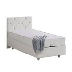 Setay Glamis 90x200 cm Beyaz Tek Kişilik Baza Başlık Letto Yatak Seti