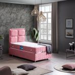 Setay Grand Tek Kişilik Baza Başlık Ortho Soft Ortopedik Yatak Seti, Pembe