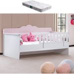 Setay Karyola, Flower Montessori Karyola - Pembe + 1 Adet Comfort Yatak - Çok Renkli