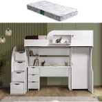 Setay Litera Ranza Dolap Masa + 1 Adet Comfort Yatak, Beyaz - 90 x 190 cm