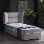 Setay Lizbon Tek Kişilik Baza Başlık Comfort Yatak Seti - Gri - 120 x 200 cm