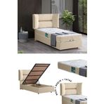 Setay Lizbon Tek Kişilik Baza Başlık Comfort Yatak Seti, Krem