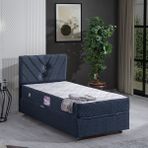 Setay Lux Class Yandan Açılır Tek Kişilik Baza Başlık Deluxe Yatak Seti - Lacivert - 90 x 190 cm