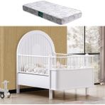 Setay Mdf Beşik, Venüs Büyüyen Beşik + 1 Adet Comfort Yatak 90X130 - Beyaz - 90 x 130 cm