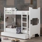 Setay Mdf Profil Avrasya Ayrılabilir Beyaz Yavrulu Ranza - 90 x 200 cm