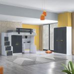 Setay Metris Ranza 2 Kapaklı Dolap Çalışma Masası + 3 Kapaklı Dolap - 90 x 190 cm - Antrasit
