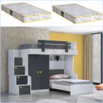 Setay Metris Ranza Iç Dolap Karyola+ 2 Adet Comfort Yatak - 90 x 190 cm - Antrasit