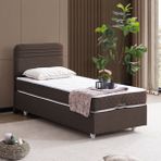 Setay Mila Ikili Set, Mila Tek Kişilik Baza Başlık Seti - Kahverengi - 100 x 200 cm