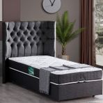 Setay Mobilya 100x200 cm Antrasit Matilda Baza Başlık ve Comfort Yatak Seti