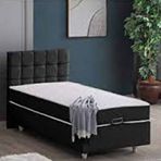 Setay Mobilya 100x200 cm Antrasit Tavira Baza Başlık ve Letto Yatak Seti